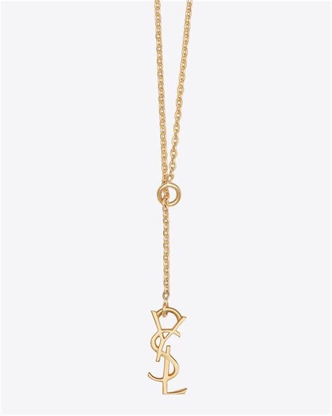 ysl monogram thin tie necklace|ysl signature necklace.